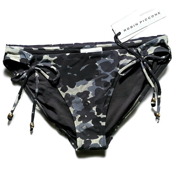 NWT ROBIN PICCONE Eden Camo‎ Side Tie Bikini Bottom Women's Size XS, M - Picture 1 of 6